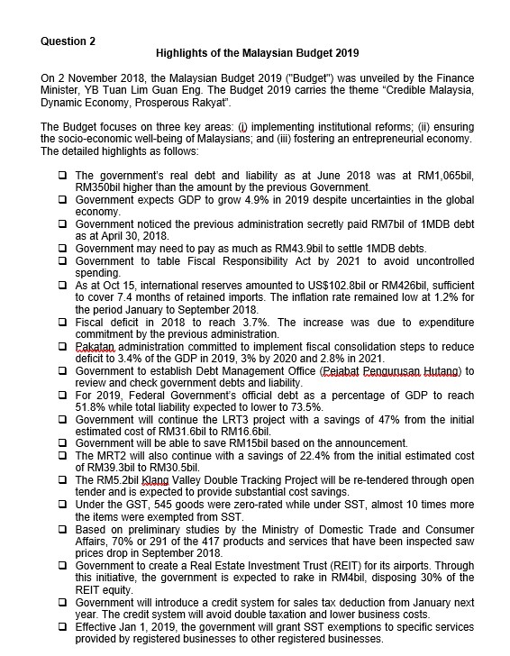 A EXPLAINATIONS. THANK YOU FISCAL POLICY Question 1 If a country's central
