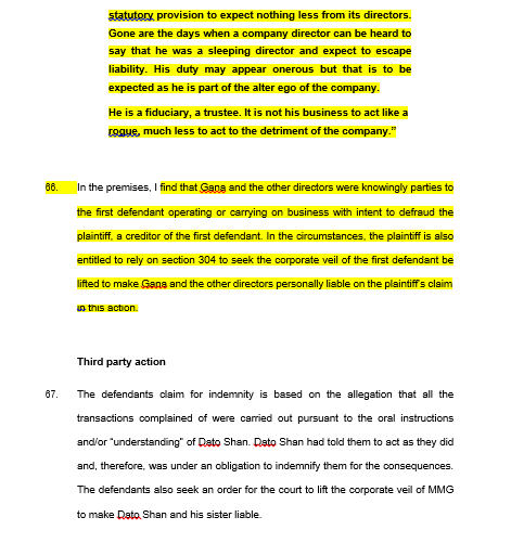 the false invoices from the first defendant and its directors, the second