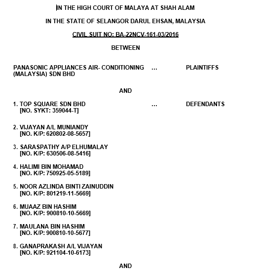 to the eighth defendants. The defendants then applied to join the General