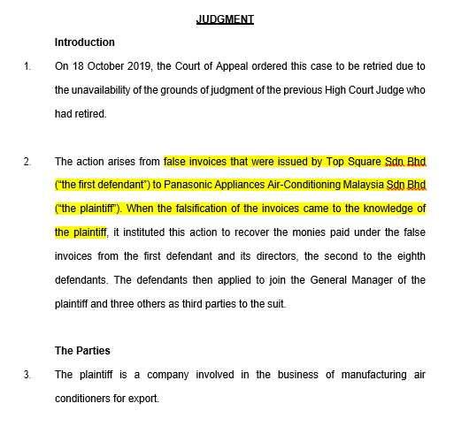 Manager of the plaintiff and three others as third parties to the