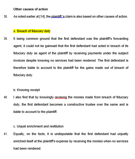 terminated the first defendant's appointment .as its freight forwarder on the ground