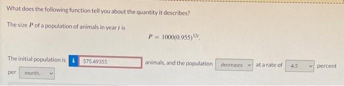 What does the following function tell you about the quantity it