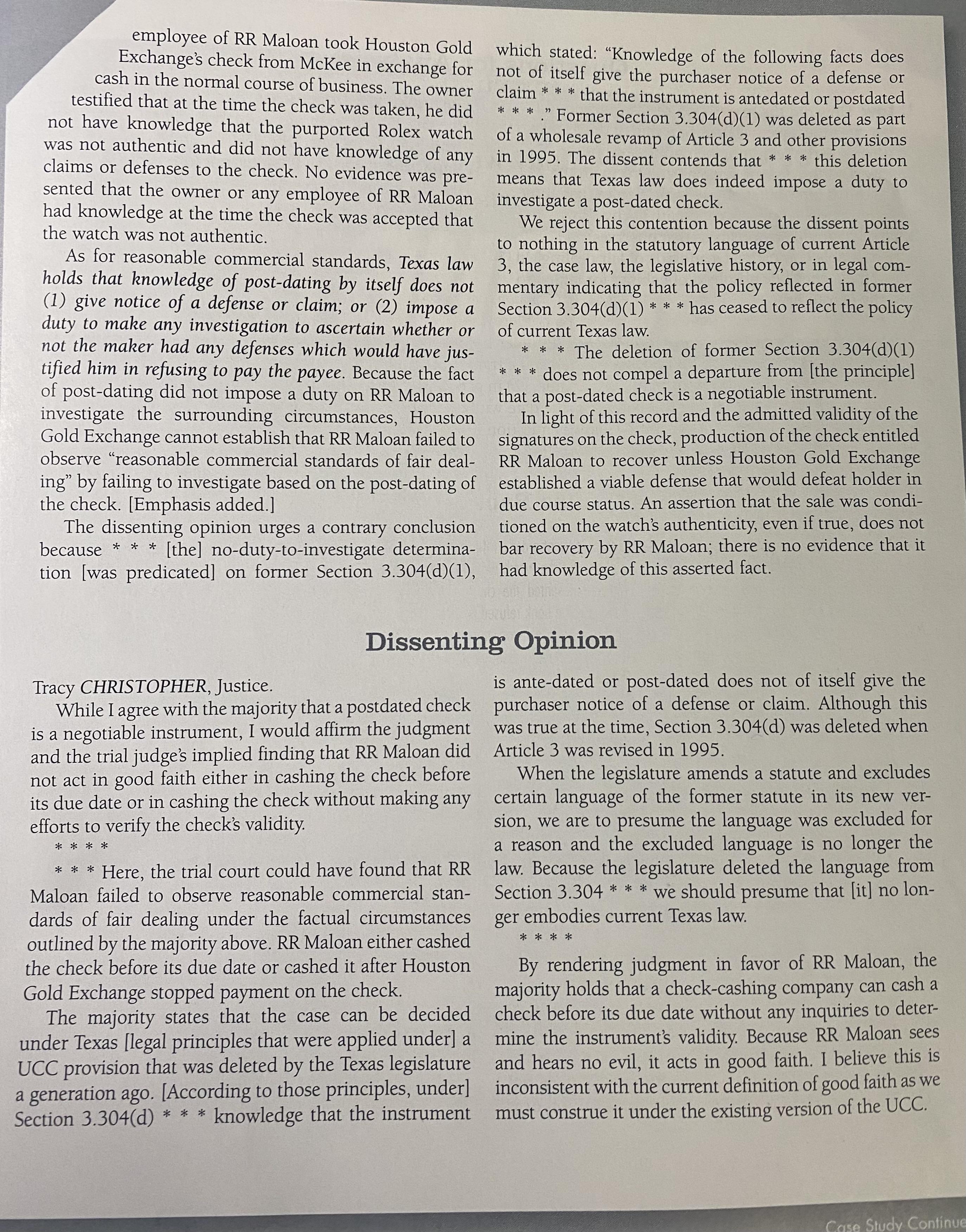 of the seamless negotiation of commercial paper? Do all of the requirements