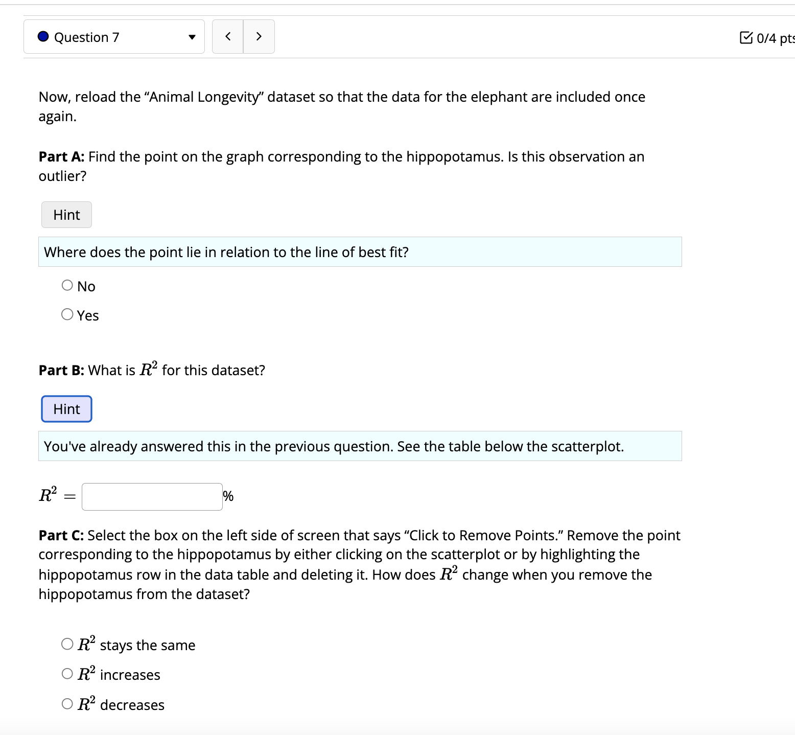Open the "Animal Longevity" dataset. This is the same dataset that was