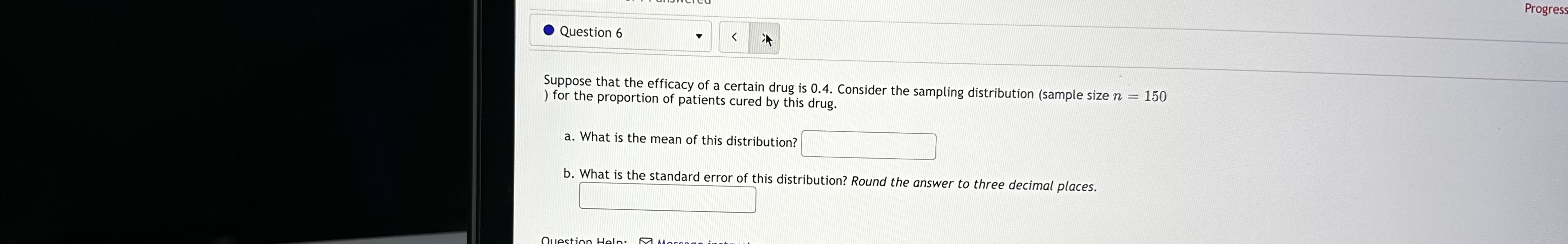 three decimal places? 01371 Question 4 A random sample of size n