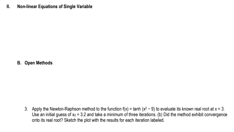 method to the function f(x) = tanh(x2 9) to evaluate its known