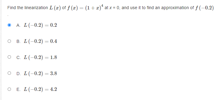 D. f' (x) = xef lim h >0 h O E. f'