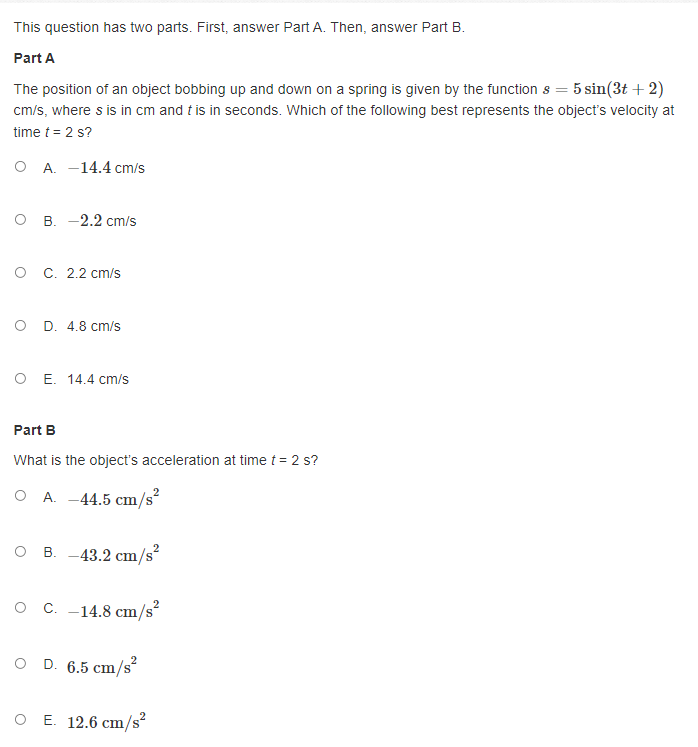 Part B. Part A Suppose you are given the function f (@)