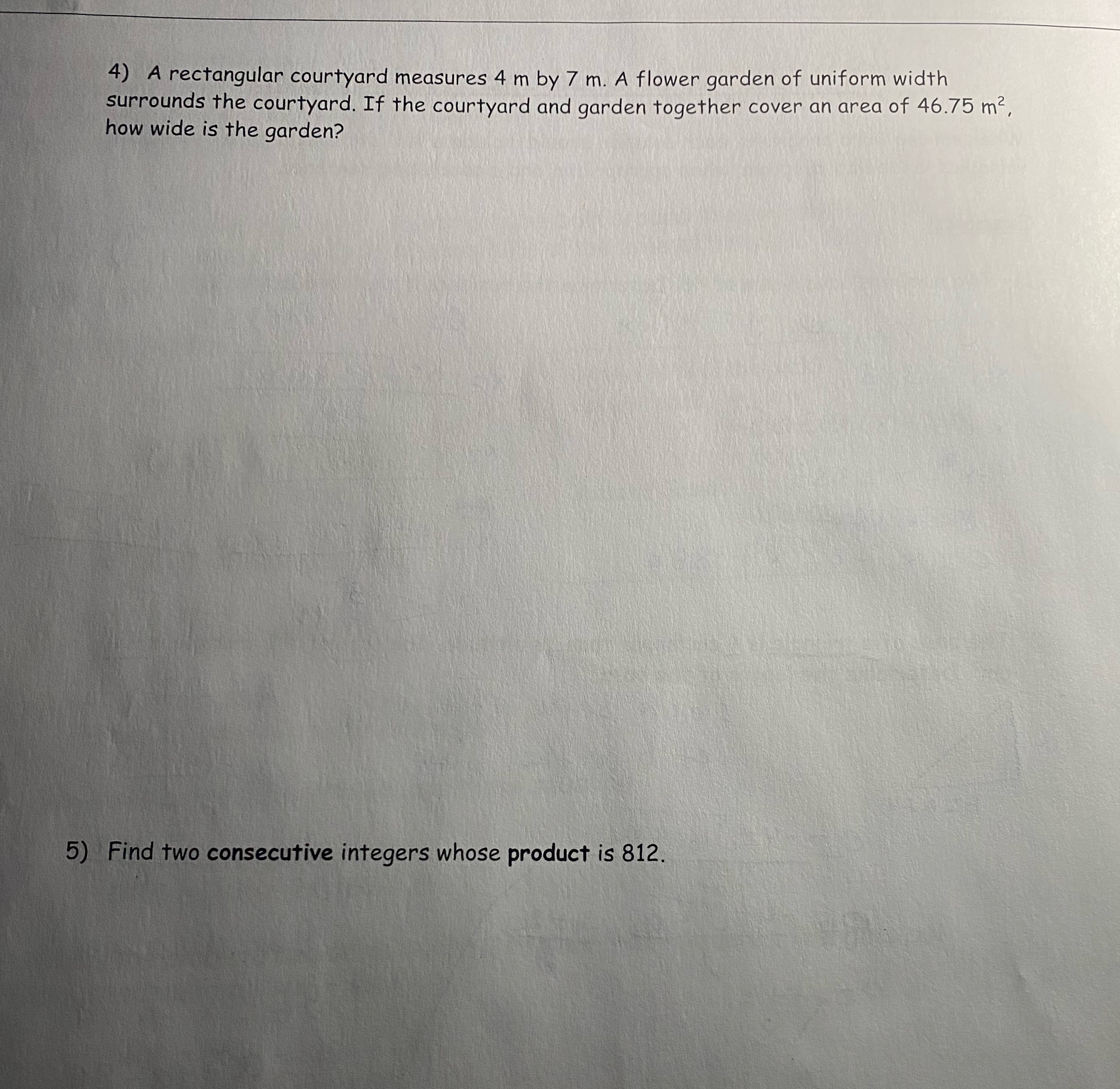 flower garden of uniform width surrounds the courtyard. If the courtyard and