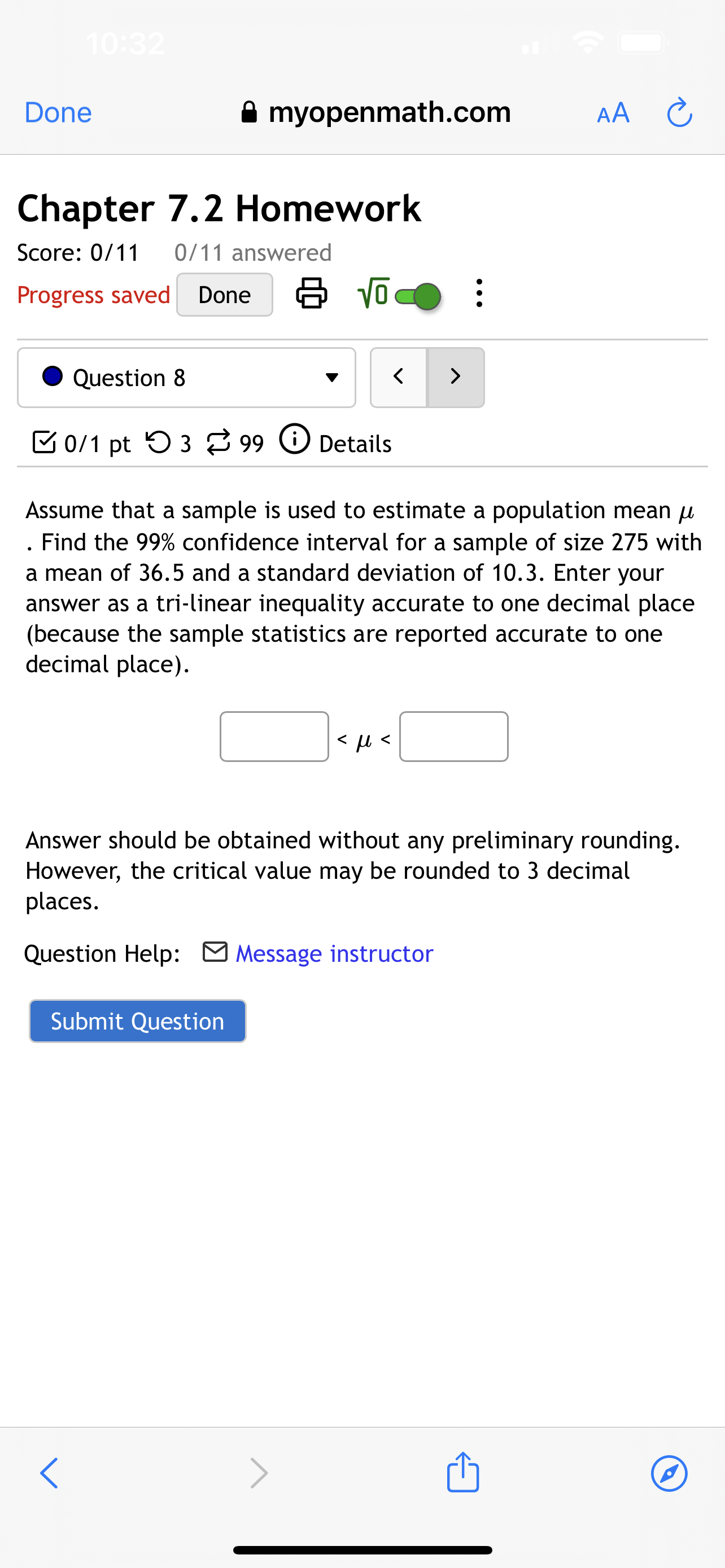 came from a normally distributed population. Give your answers to one decimal