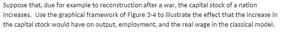 capital stock of a nation increases. Use the graphical framework of Figure