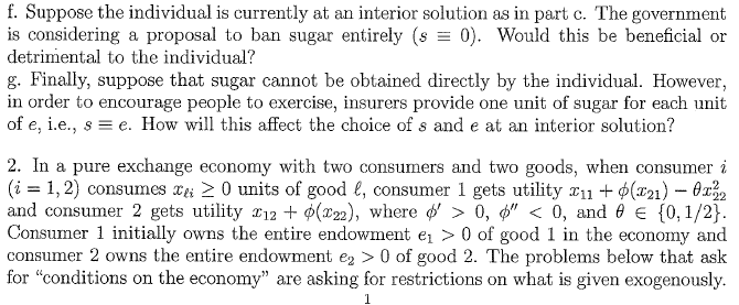+ h, whore s is sugar, e is exercise, and h is