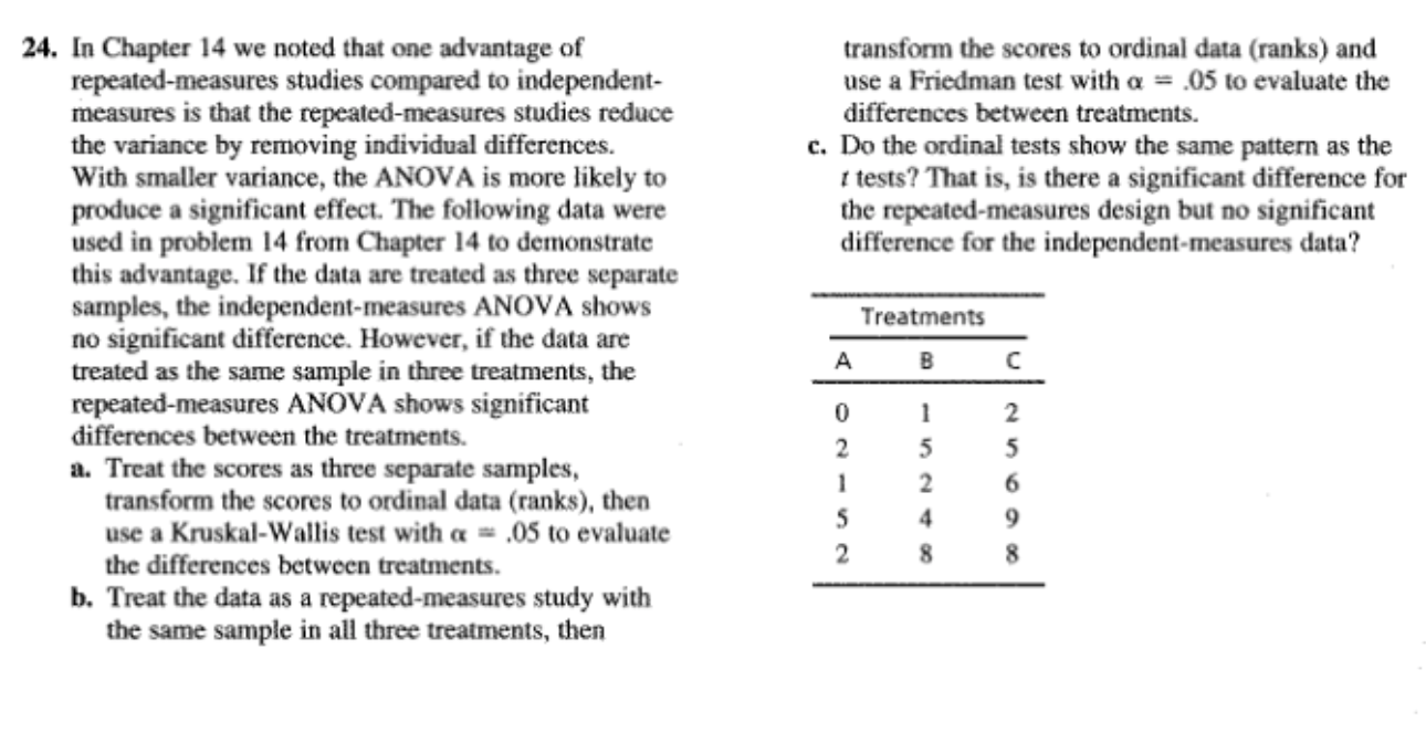 use a Mann-Whitney test with a = .05 to determine whether the
