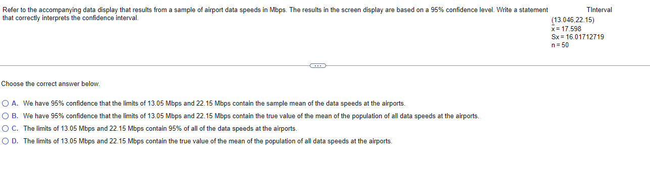 airport data speeds in Mbps. The results in the screen display are