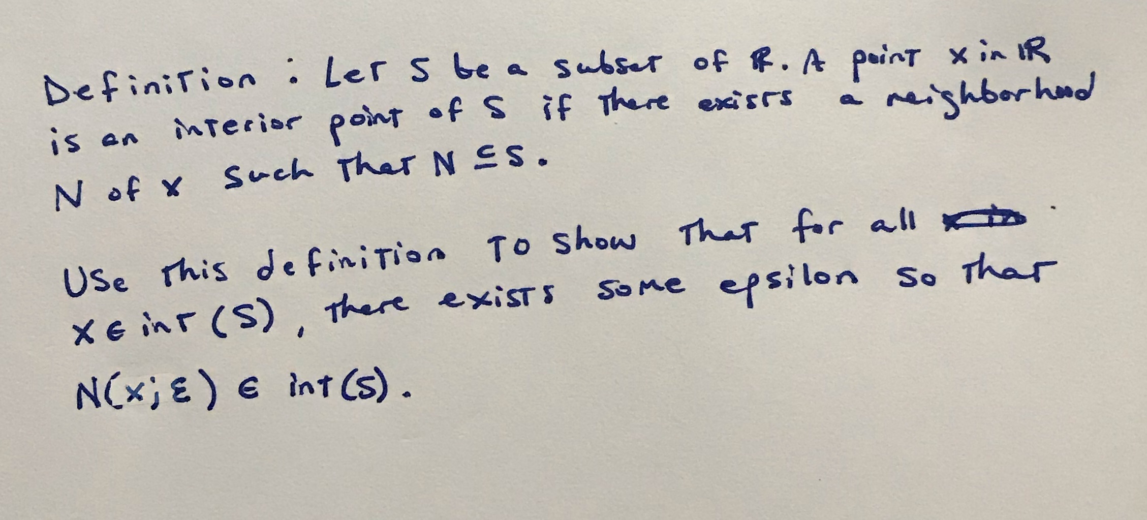 s be a subset of R. A point xin IR is an