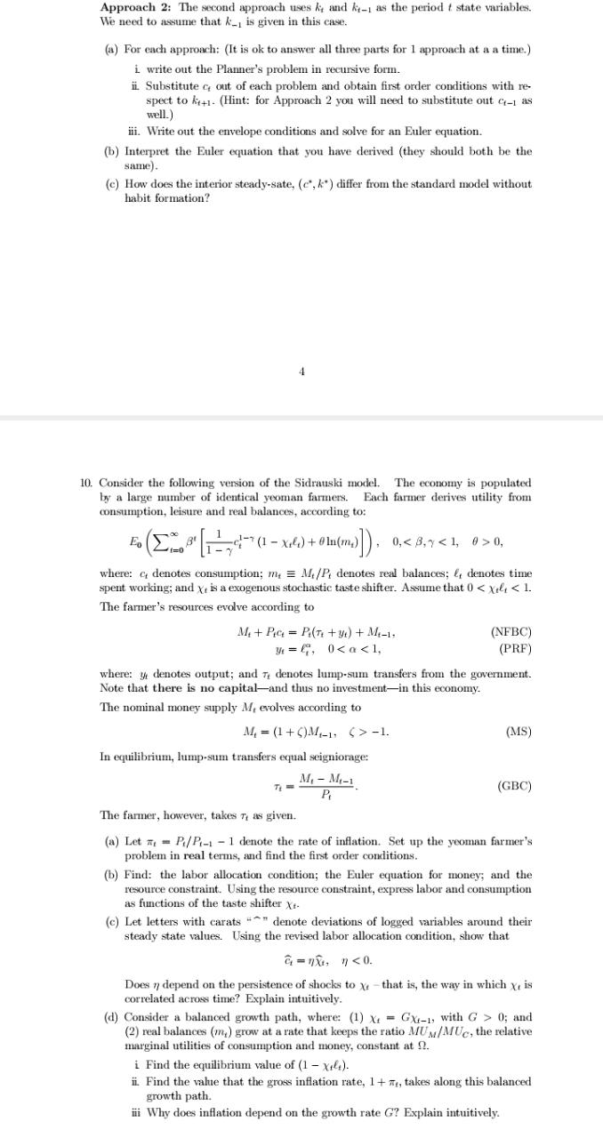 c out of each problem and obtain first order conditions with re-