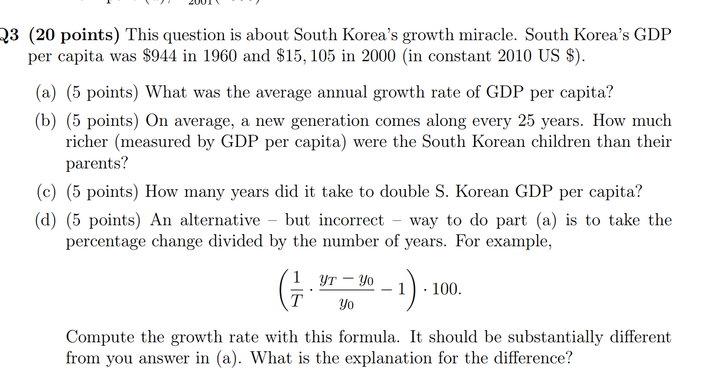 Korea's GDP per capita was $944 in 1960 and $15, 105 in