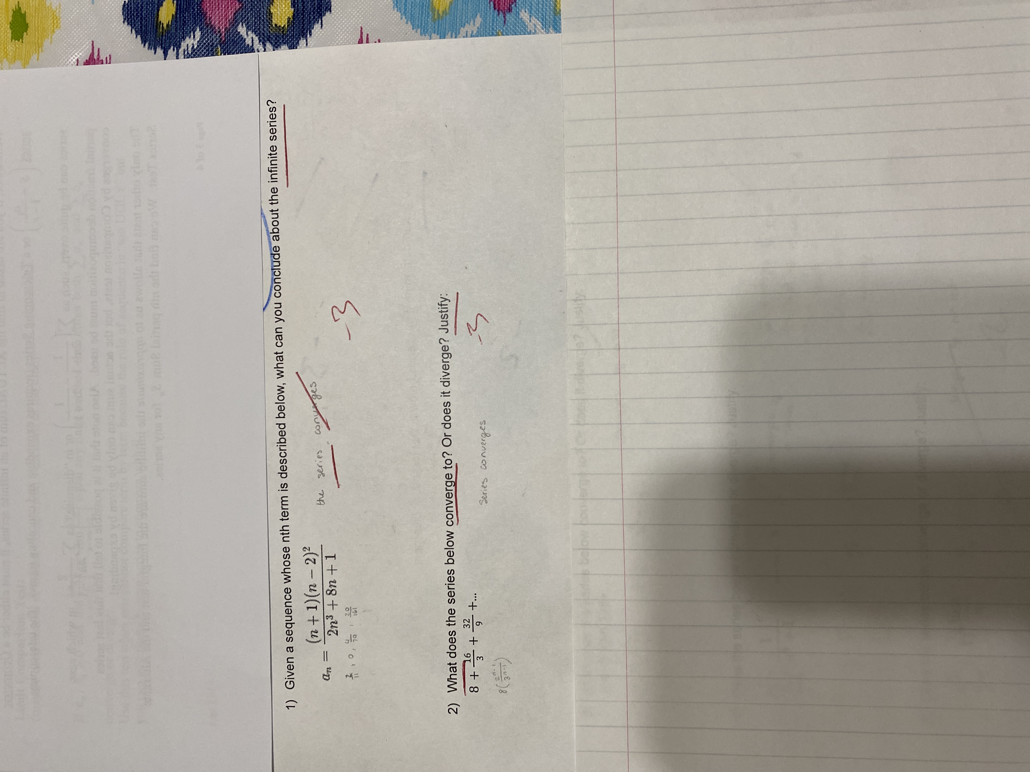 can you conclude about the infinite series? (n+ 1) (n - 2)2