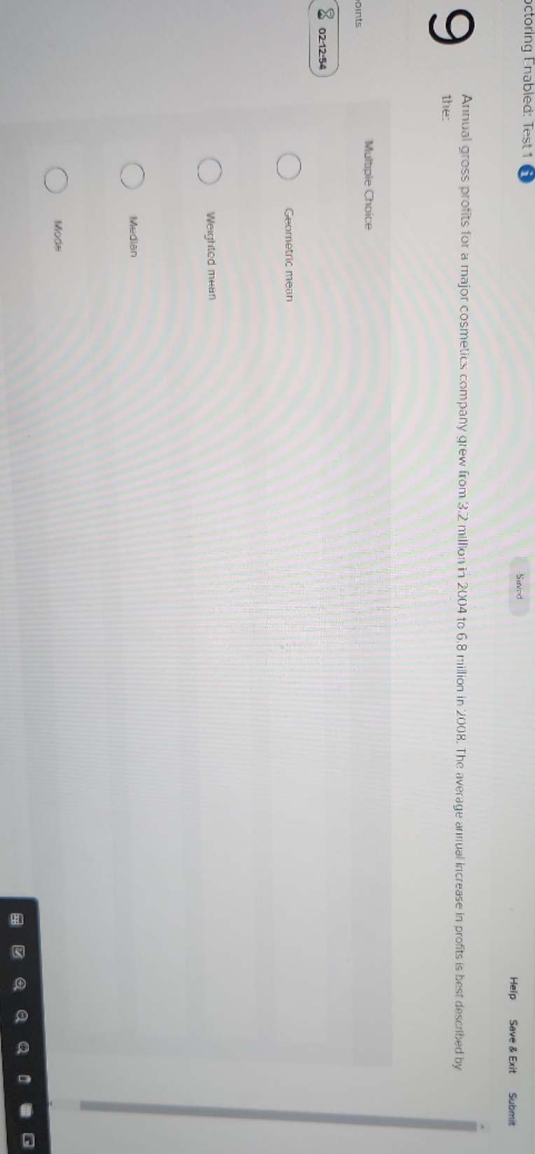 Exit Submit Annual gross profits for a major cosmetics company grew from