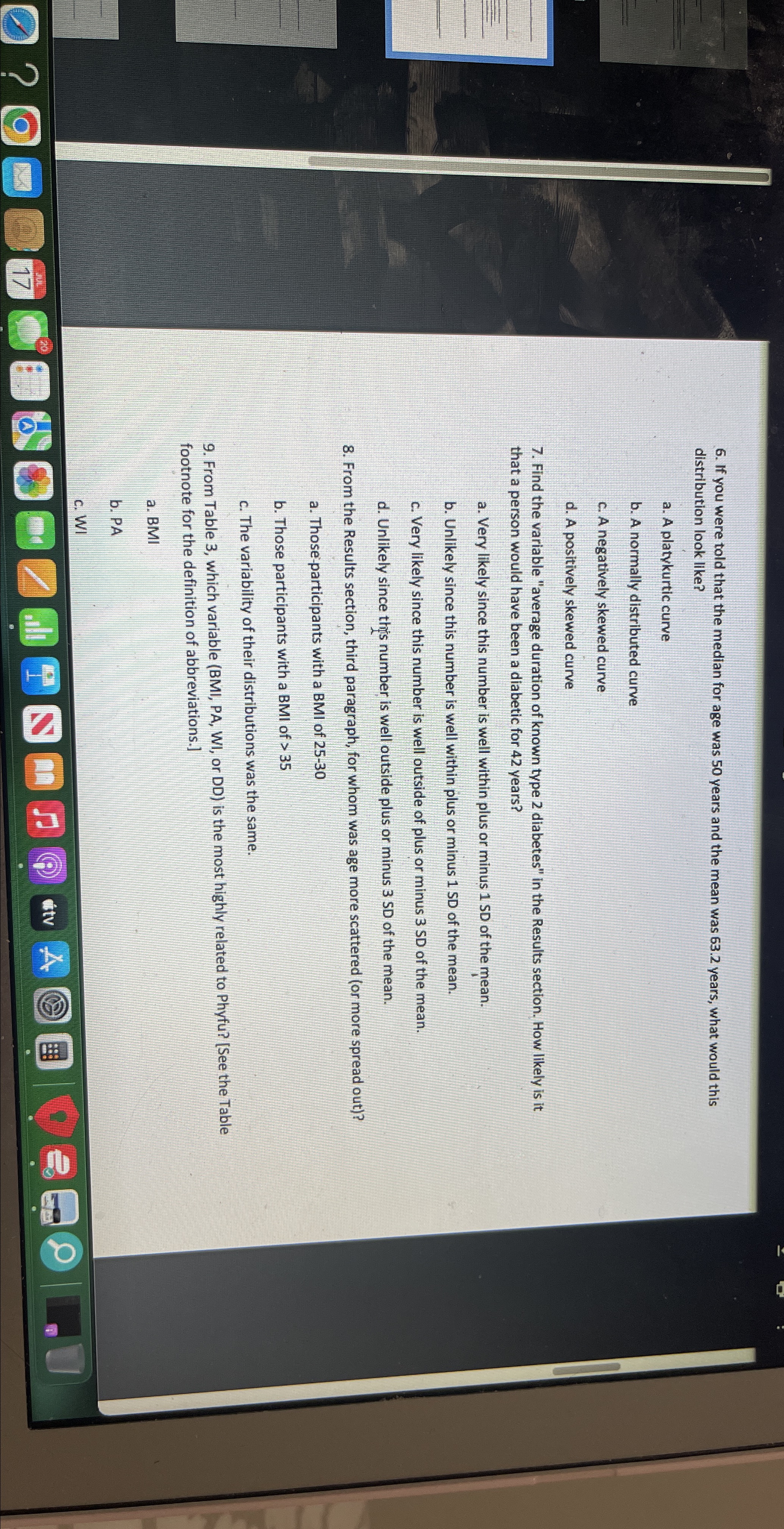 statistically significant. What does this mean? a. Older people tended to be