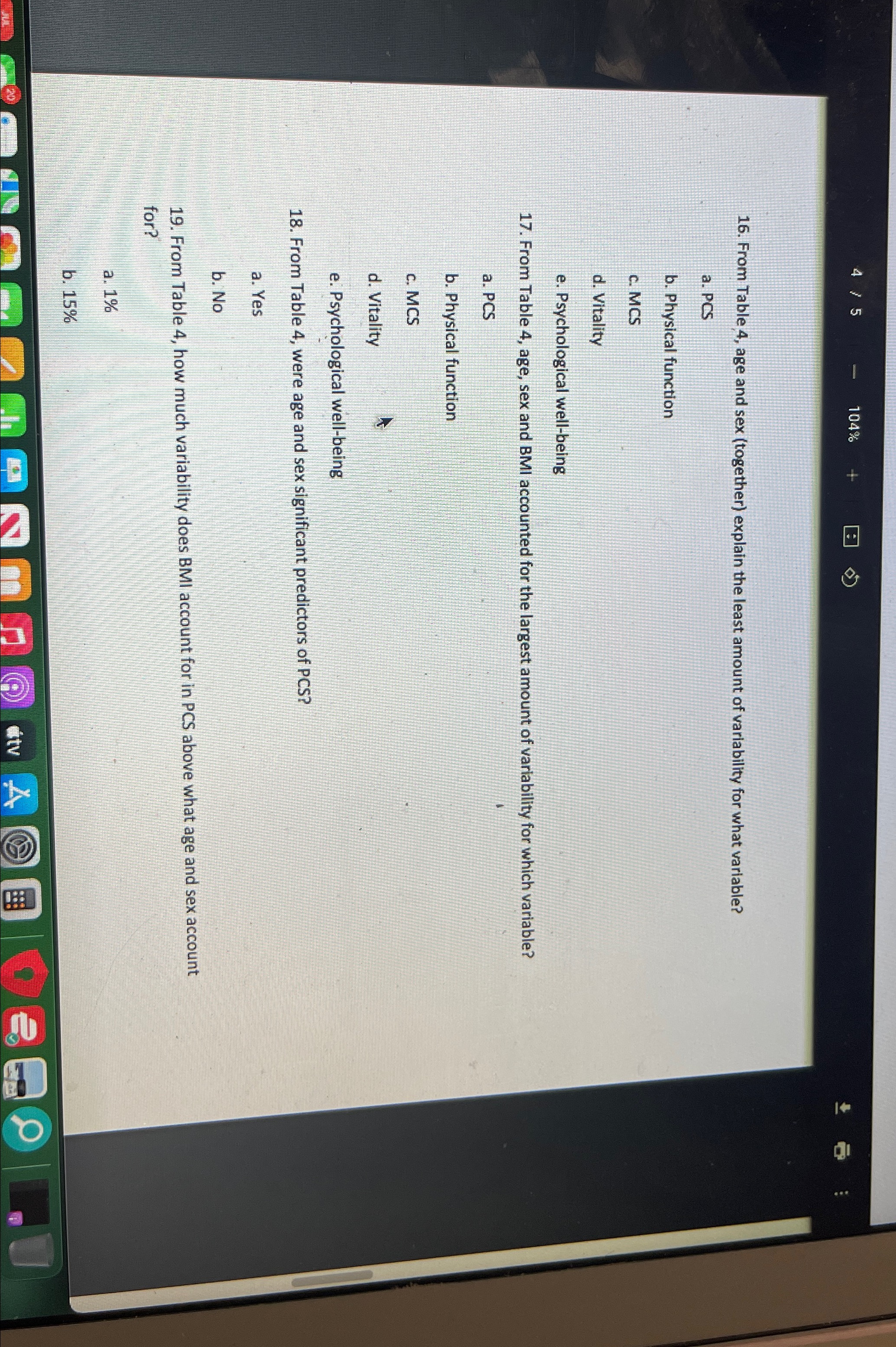 have a low WI score c. BMI and WI were not related