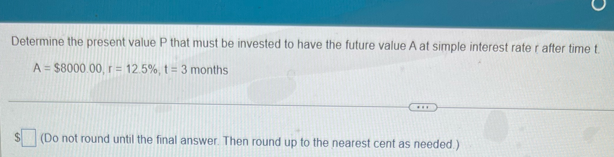 to have the future value A at simple interest rate r after