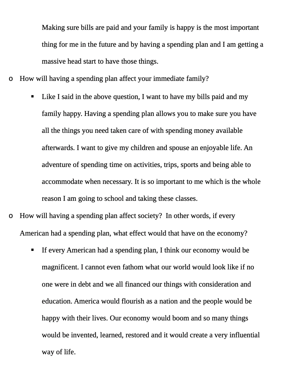 will be comprised of 3 sections: an explanation of the creation of