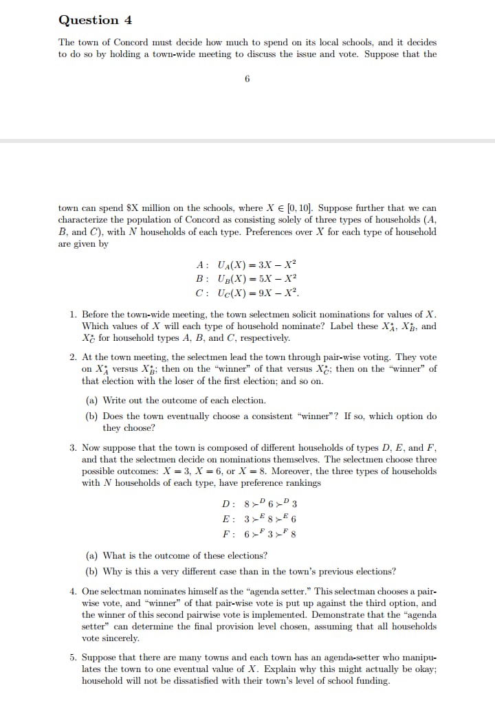  all questions shd be well explained Question 4 The town of