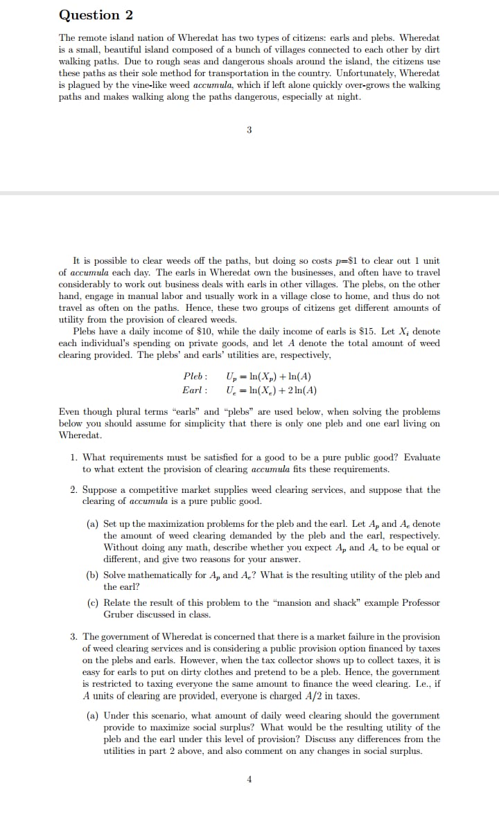 C: Uc(X) =9X - X?. 1. Before the town-wide meeting, the town