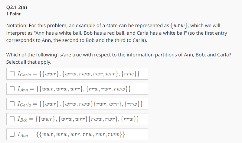know that your mother knows S).Q1 1 4 Points Consider question 1