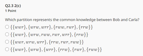 b, c}, an example of an information partition for individual is li