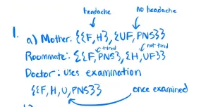 either a or b; and if the true state is c, she