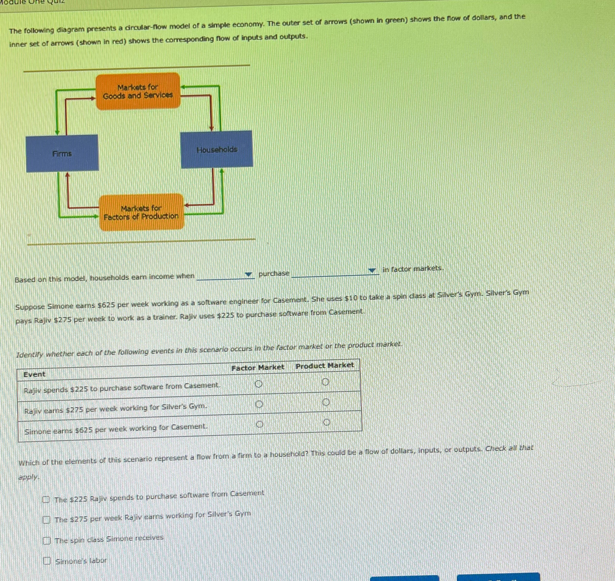 The (01bwing diagram gresents a drag-mw or a s*npe economy, The set