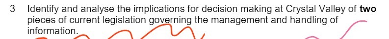 3 Identify and analyse the implications for decision making at Crystal