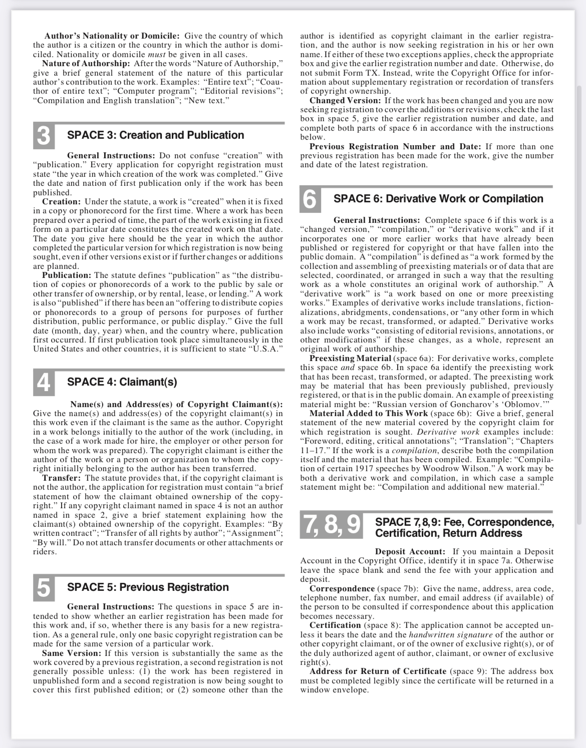  Fill out the proper form to register the using these facts:The