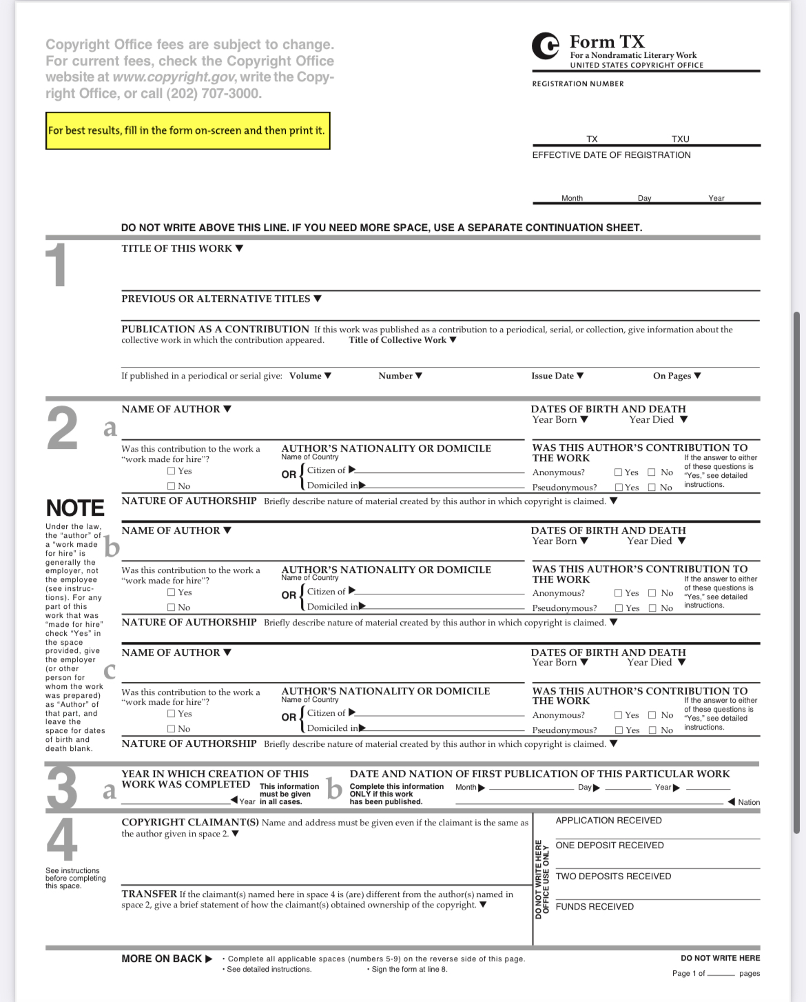 made for hire You used your real nameThe work was completed May