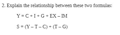 - IM S = ( Y - T- C) +(I-G)