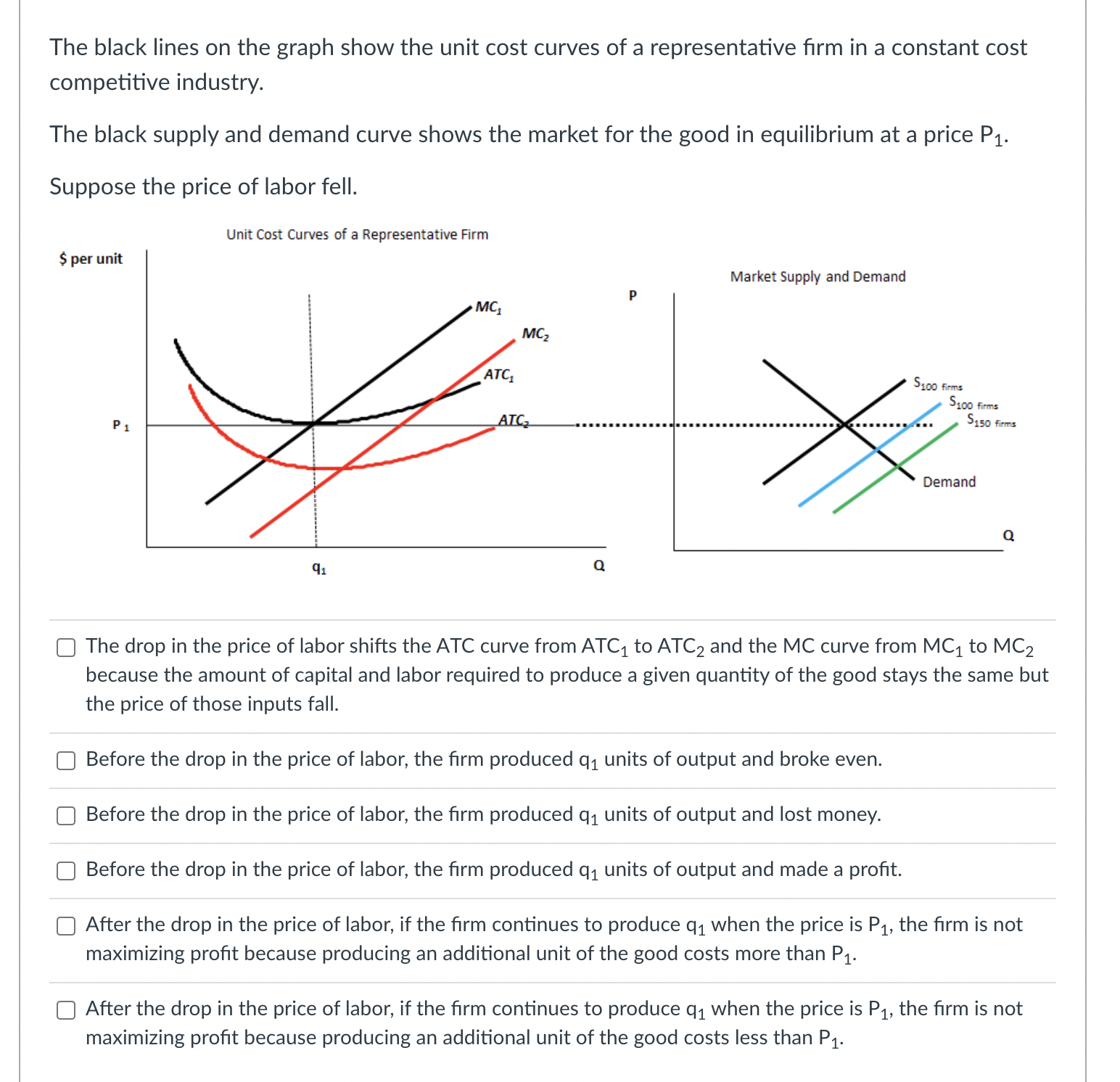 improvement in technology, if the rm continues to produce q1 when the