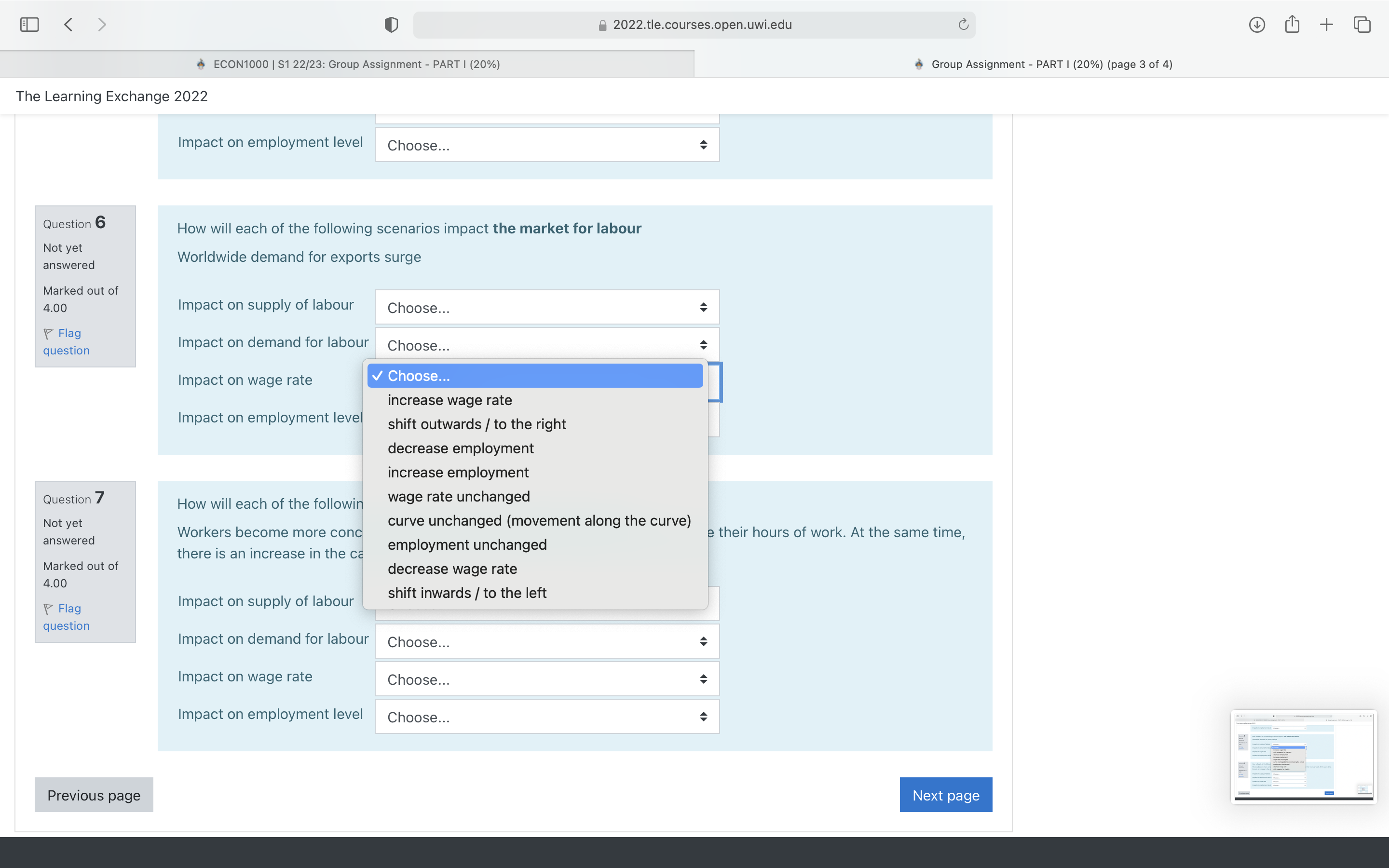 will each of the following scenarios impact the market for labour Not