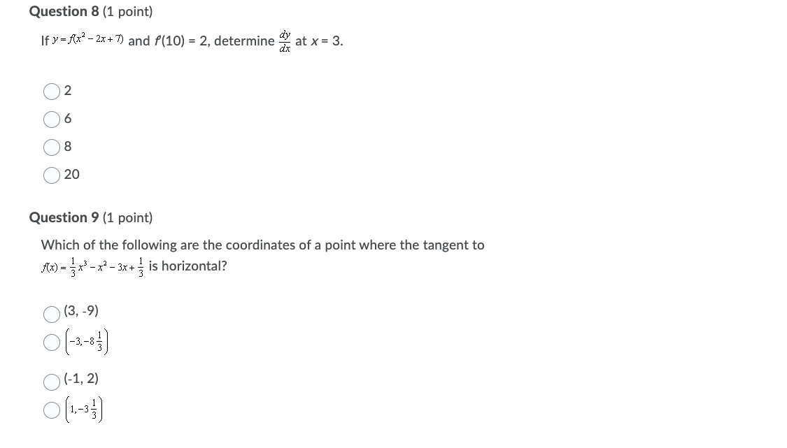 7) and f(10) = 2, determine " at x = 3. 2