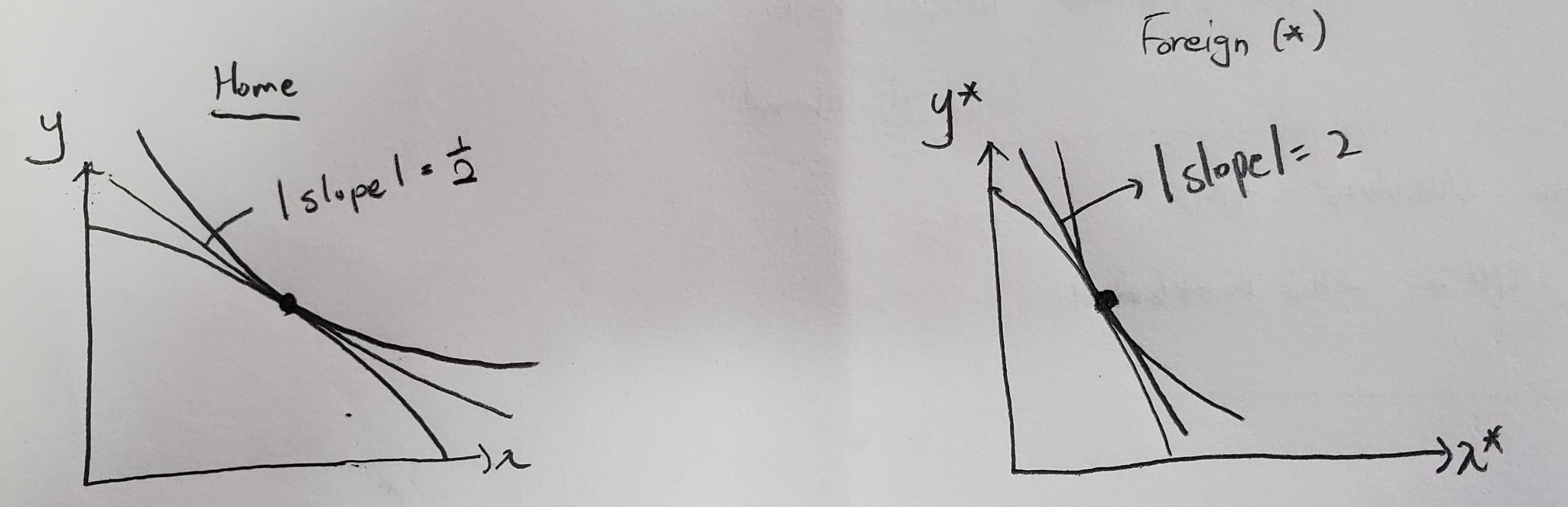 X and Y according to their PPFs given below and they have