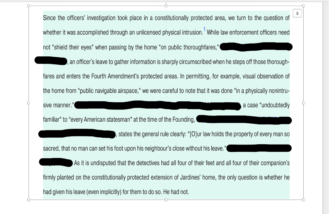 core stands the right of a man to retreat into his own