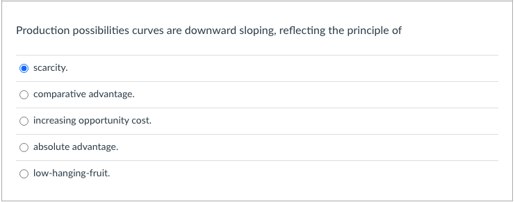 has the lowest opportunity cost, they are producing in accordance with the