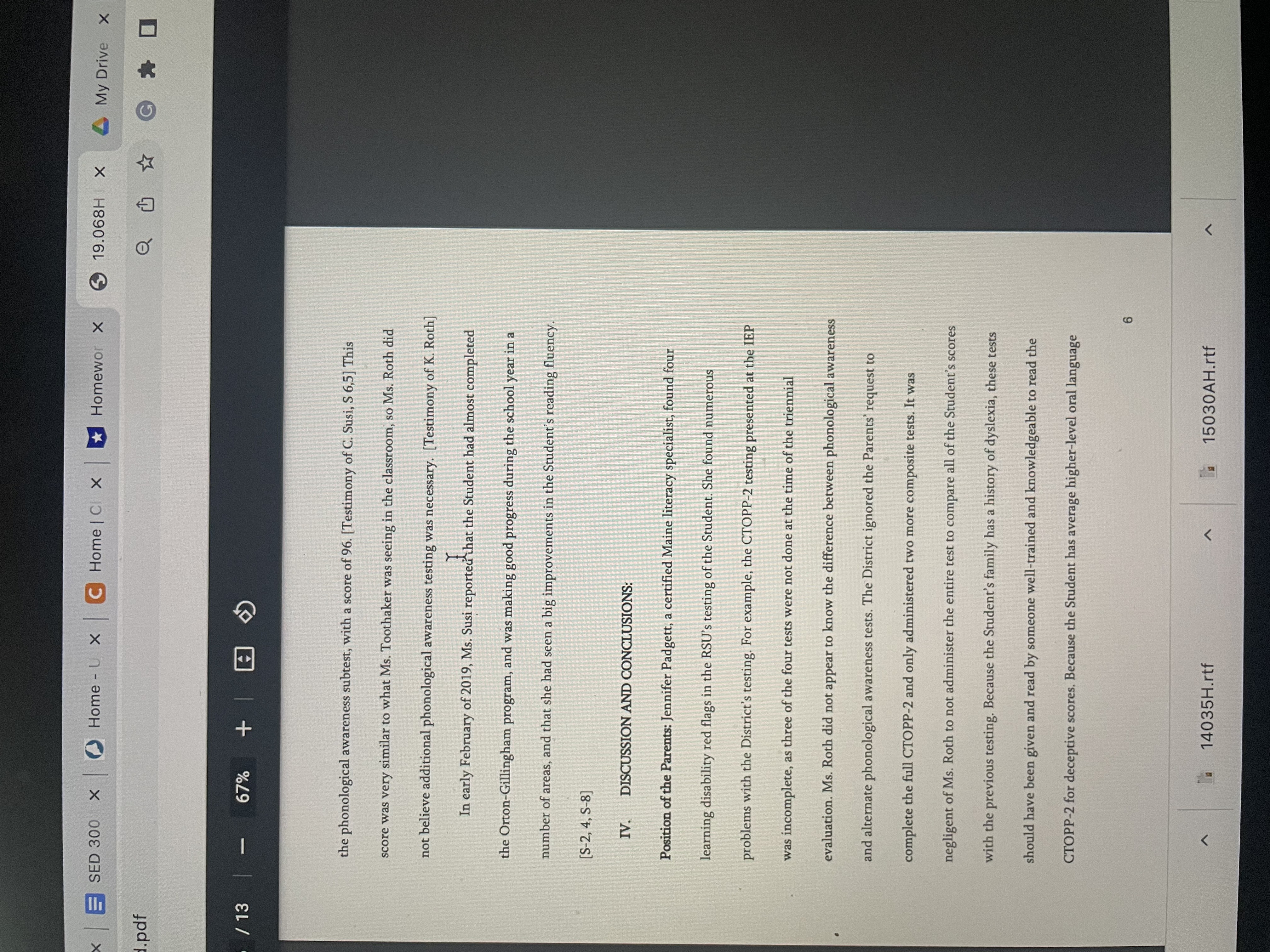 the whole test, and the Student scored in the average range, Based