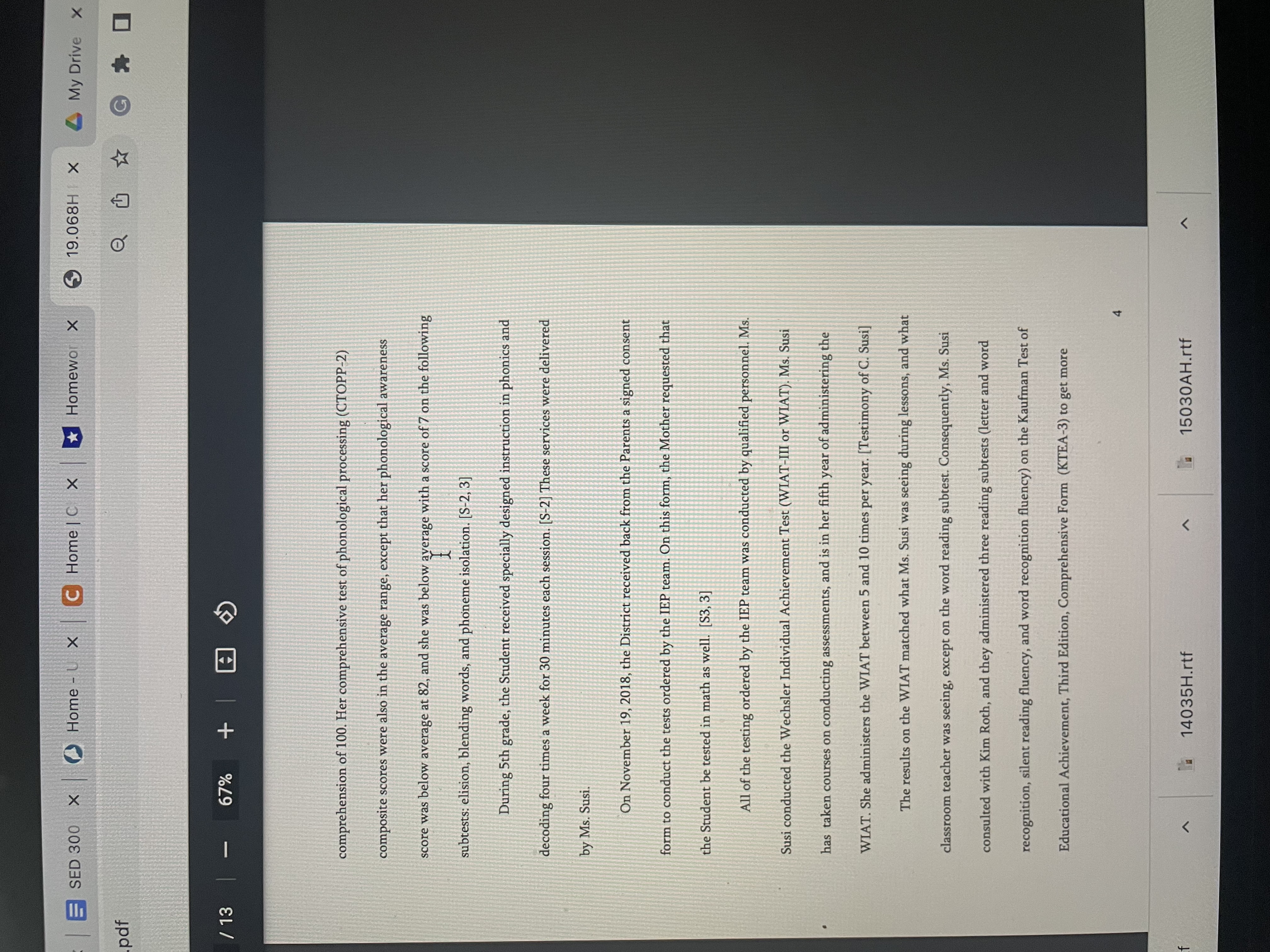 PROCESS HEARING May 9, 2019 19.068H v. Regional School Unit No. 16