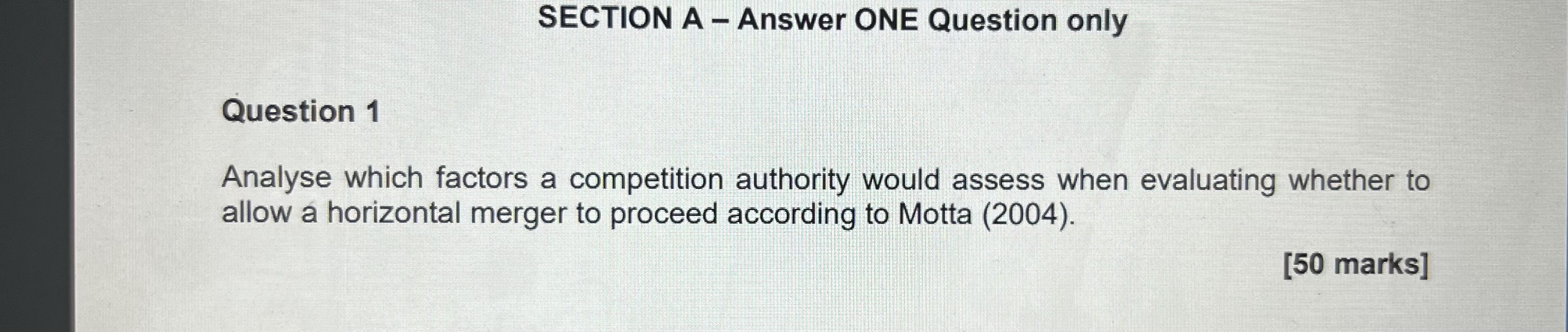 factors a competition authority would assess when evaluating whether to allow a