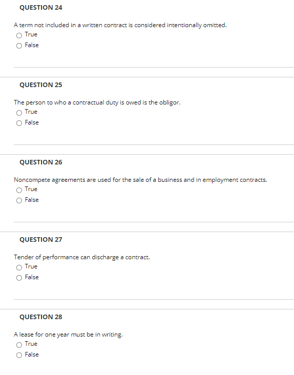 a license, is void. O True O False QUESTION 16 To means