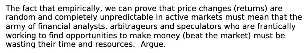  The fact that empirically, we can prove that price changes (returns)