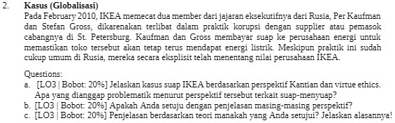 2. Kasus (GI 0b alisasi) Pada F ebruary 2010, IKEA memecat dua