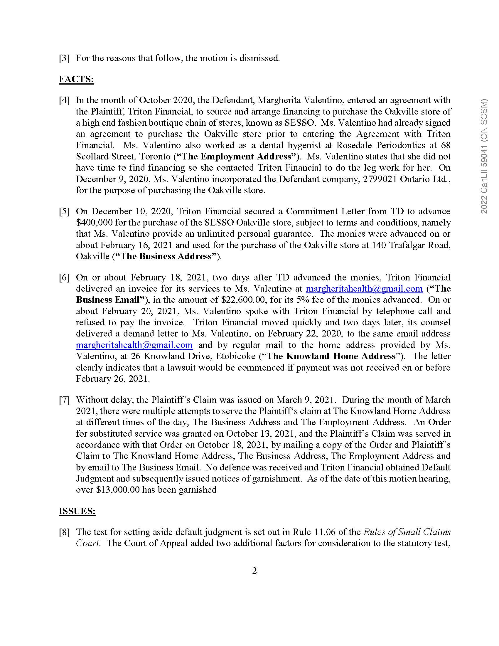 pursuant to Rule 11.06 of the Rules of the Small Claims Court,